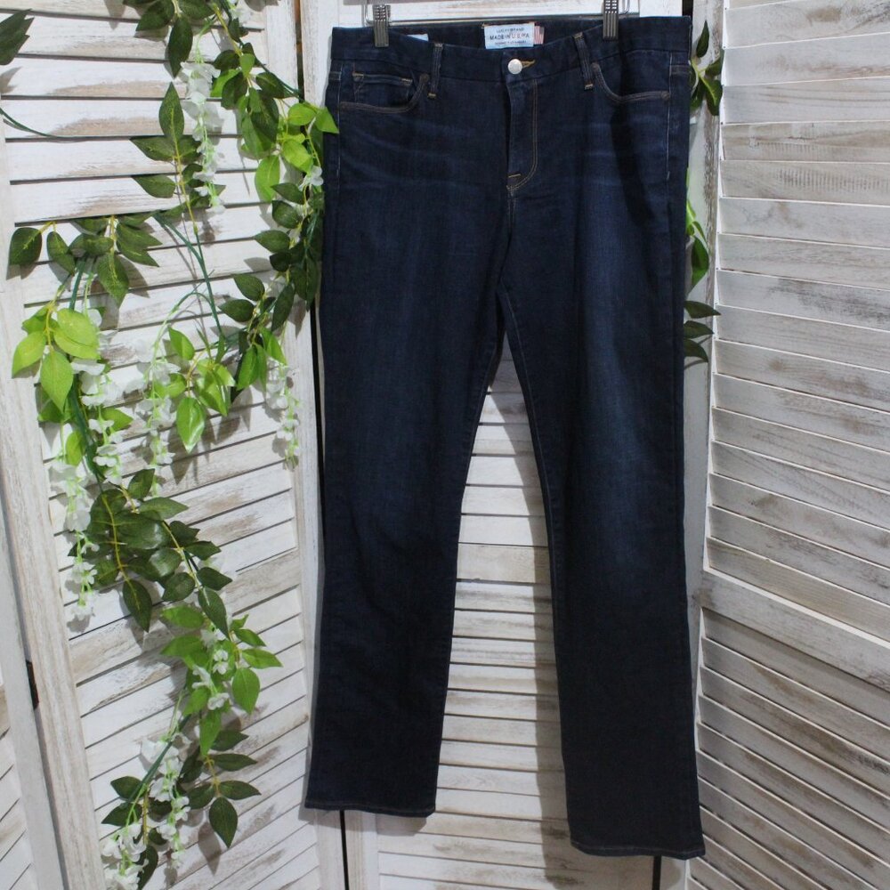 Lucky Brand The Sweet Jean Straight Dark Wash White Oak Blue Jeans Size 10 / 30 View 2